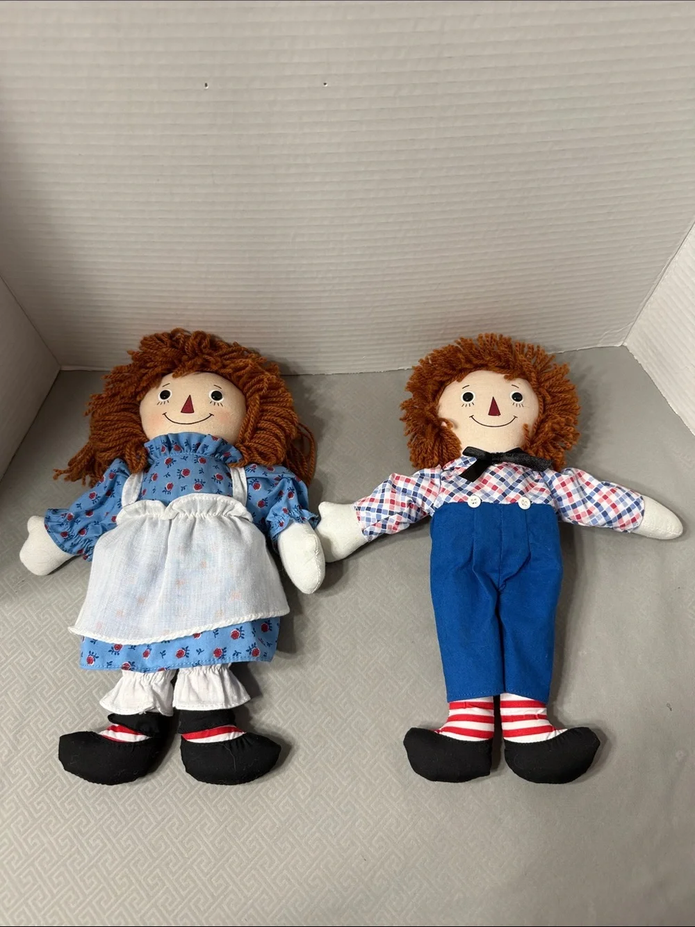 Vintage Dakin Raggedy Ann & Andy 85th Birthday Commemorative Plush Dolls Set 12”